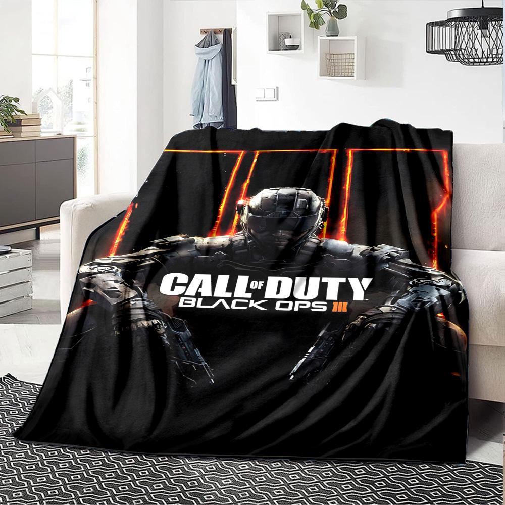 1pc Call Duty Black Ops Flannel Blanket for Super Soft Cute Comfort Blanket for Travel Bedding Couch Sofa Blanket Y73037