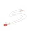 Luxury Women’s Faux Morganite Egg-Shaped Necklace with Fire-Colored Ruby Gem Pendant