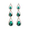 European and American Long Tassel Rhinestone Inlaid Geometric Earrings for Women