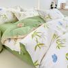 Small Fresh 4pcs Set Class A Maternal and Infant Grade Pure Cotton Abraded Dormitory 3pcs Set Skin-friendly Sleeping Naked Bed Sheet Quilt Cover