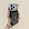 3D camellia Denim pocket card bag Case for iPhone 17 16 15 14 13 Phone Cover 17 16 15 14 13 Pro MAX soft Shockproof Back Funda