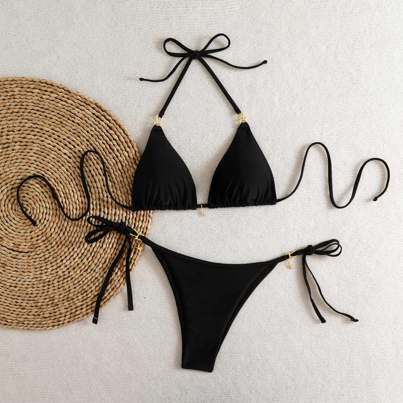 

Женский повседневный купальник из двух частей M чёрный