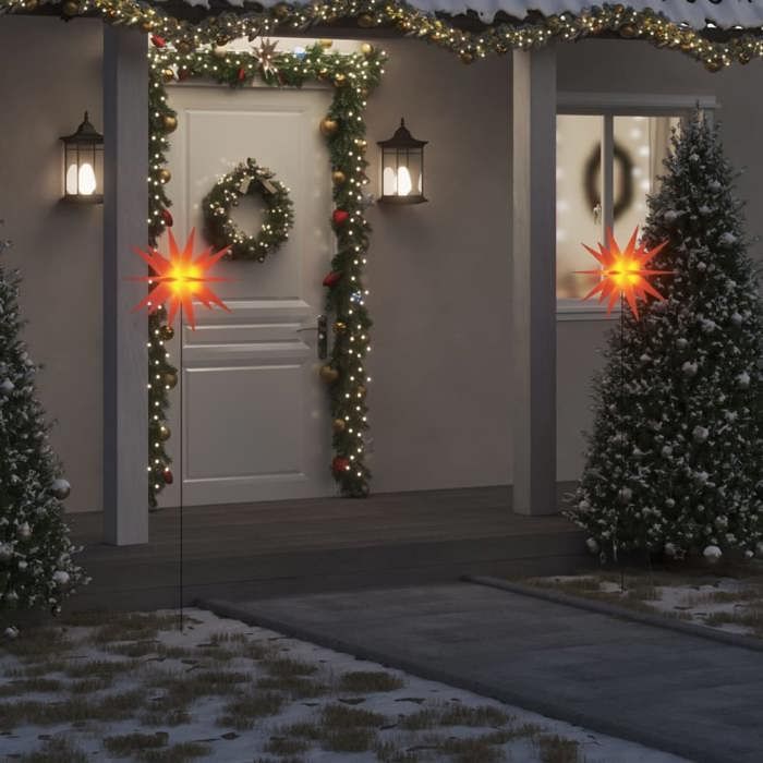 VidaXL Lumière de Noël avec Piquet LED Pliable, Éclairage d'Étoile de Noël, Décoration Lumineuse de Noël Intérieur 356190