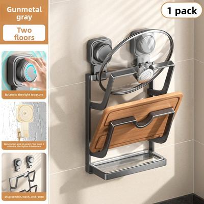 2-lagig/3-lagig Saugnapf Topfdeckelhalter Kochgeschirr Aufbewahrung Karbonstahl Topfdeckel Halter Platzsparend Ohne Bohren