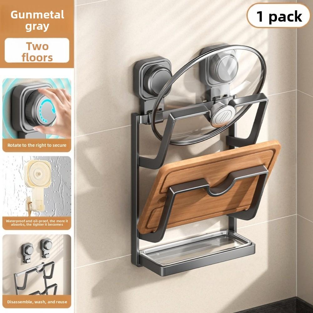 Carbon Steel Suction Cup Pot Lid Rack Cookware Storage Cutting Board Storage Home