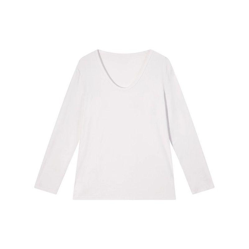 Damen V-Ausschnitt Schlanke Passform Lockeres Design Herbst Unterhemd T-Shirt