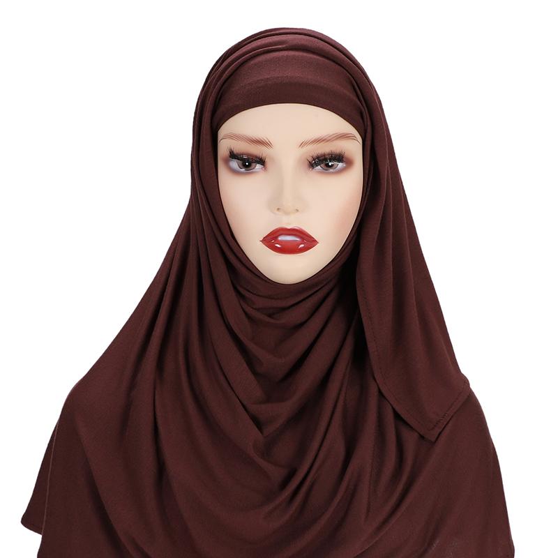 Muslim Pin Free Instant Jersey Hijab Women Jersey Bonnet Islam Shawls And Wraps Bonnet Hijab Underscarf Cap Foulard Femme