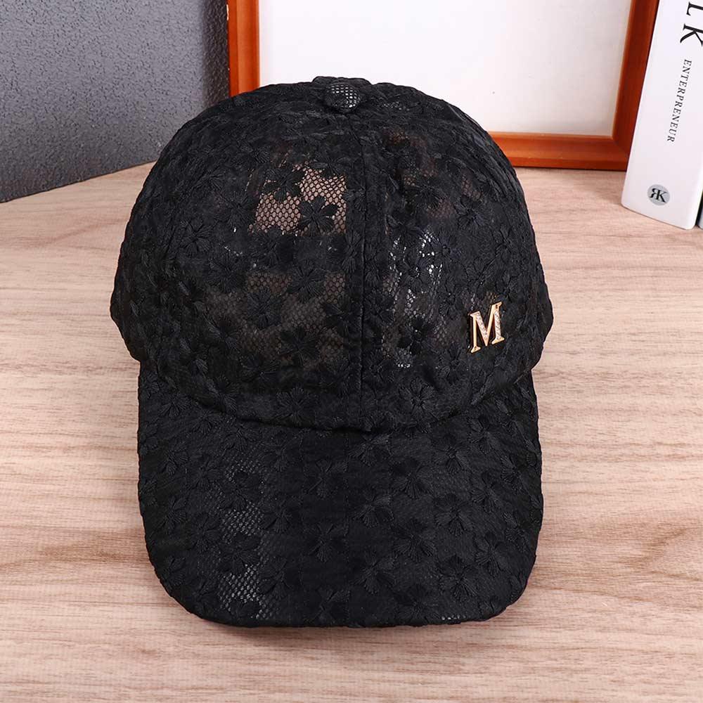 Breathable Casual Korean Hip Hop Outdoor Girls Visors Cap Lace Flower Baseball Cap Mesh Hat