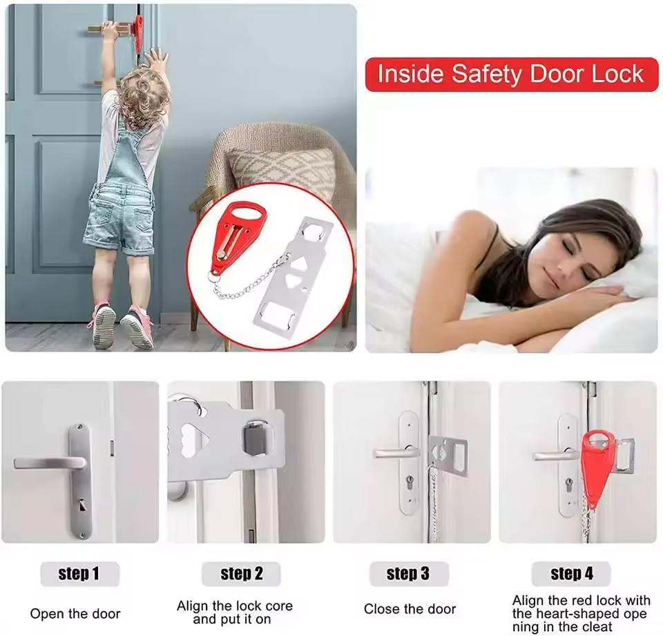 Modern Design Portable Anti-Theft Lock Travel-friendly Buckle Easy Screw Installation for Home Use Smart Home Products