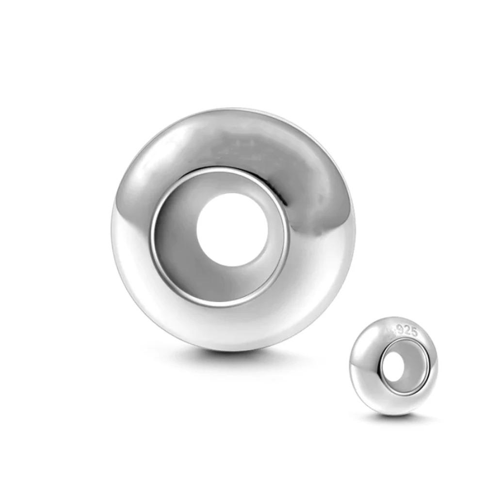 New 925 Silver Heart Spacer Beads for DIY Bracelet Fashion Jewelry Women Accessories Openwork Charm