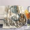 1PC Custom Name Nautical Adventure Map Patterned Flannel Blanket Suitable For All Seasons for Home Decor Warmth and Comfort Gifts Holiday Present_lx