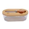 Glass   Dish with Lid Airtight   for Freshness 300ML Rectangular     for Kitchen Countertop Decor
