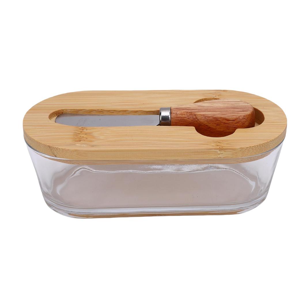 Glass Dish with Lid Airtight for Freshness 300ML Rectangular for Kitchen Countertop Decor