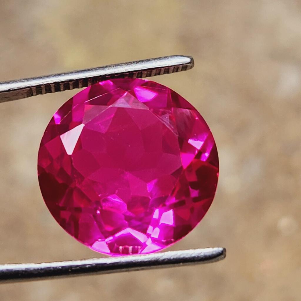 18 mm Natural Flawless Ceylon Padparadscha Sapphire Round Cut Gemstone