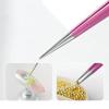 Doppelseitige Silikon-Nailart-Pinzette mit Presskopf Nagelsticker Strasssteine Aufnahmewerkzeug Wimpernverlängerung Make-up-Werkzeuge