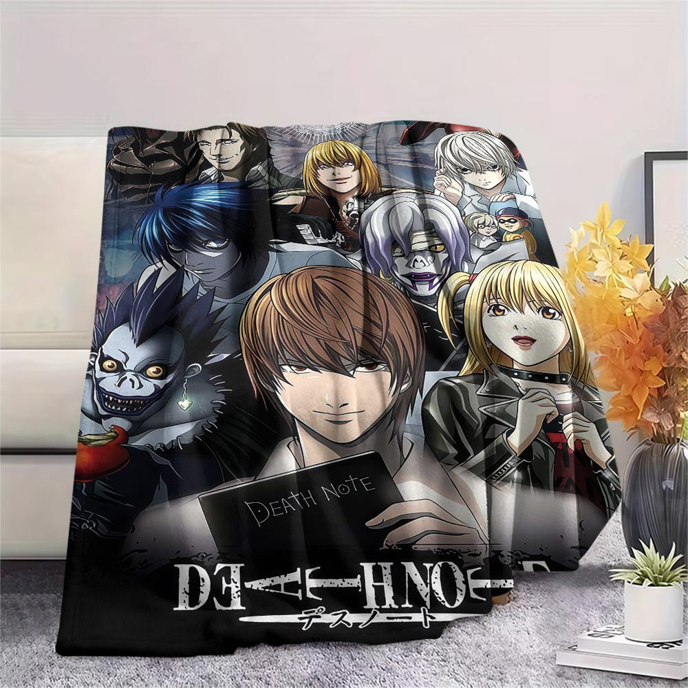 1Pc Death Note Print Flannel Blanket High Quality Warm Comfortable Cover for All Seasons Perfect for Gifts Home Decor