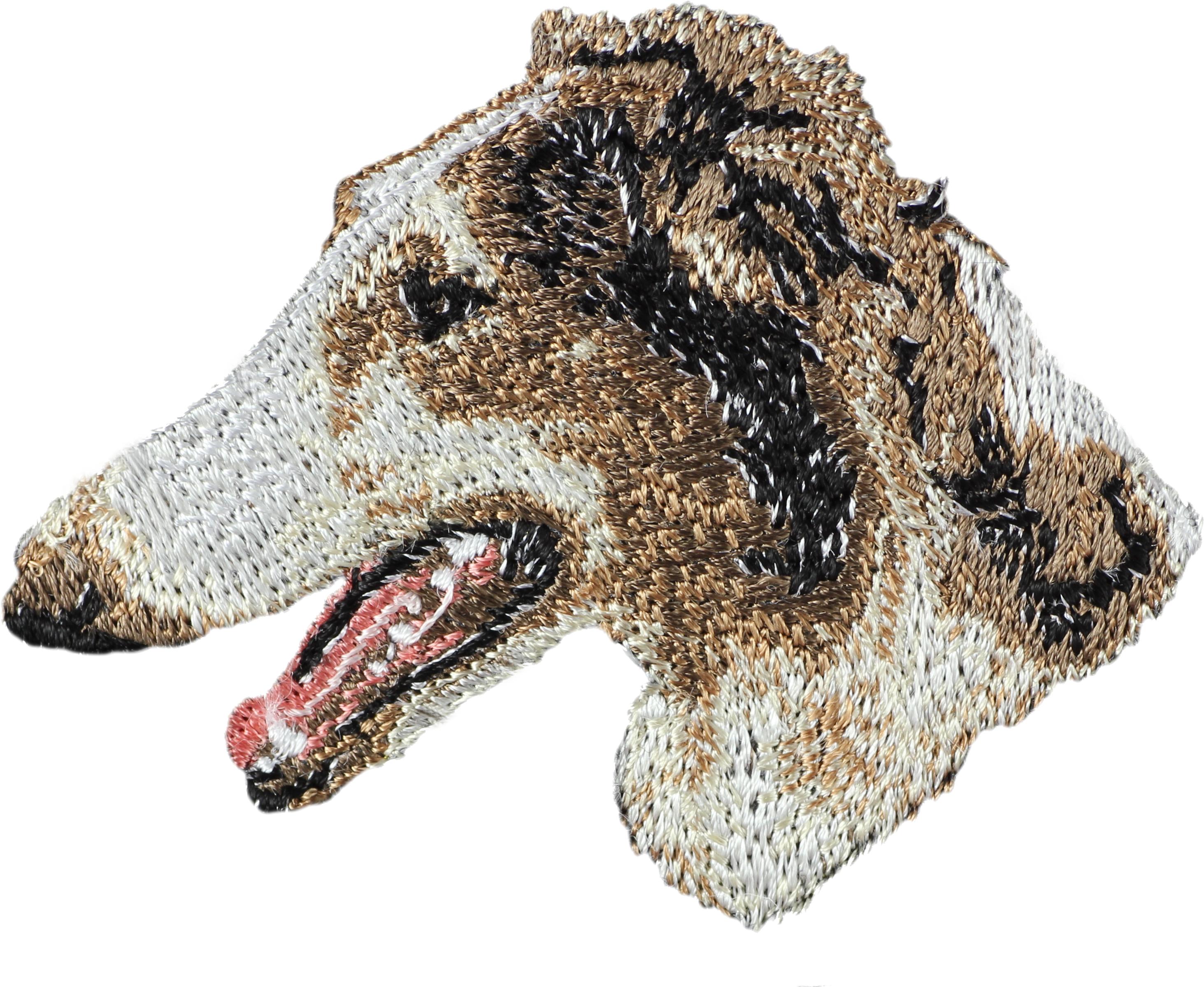 

Borzoi, Russian Hunting Sighthound, Russian Wolfhound - dog-shaped patch, embroidered patch, unique decoration for Art-Dog backpack різнокольорові кольору