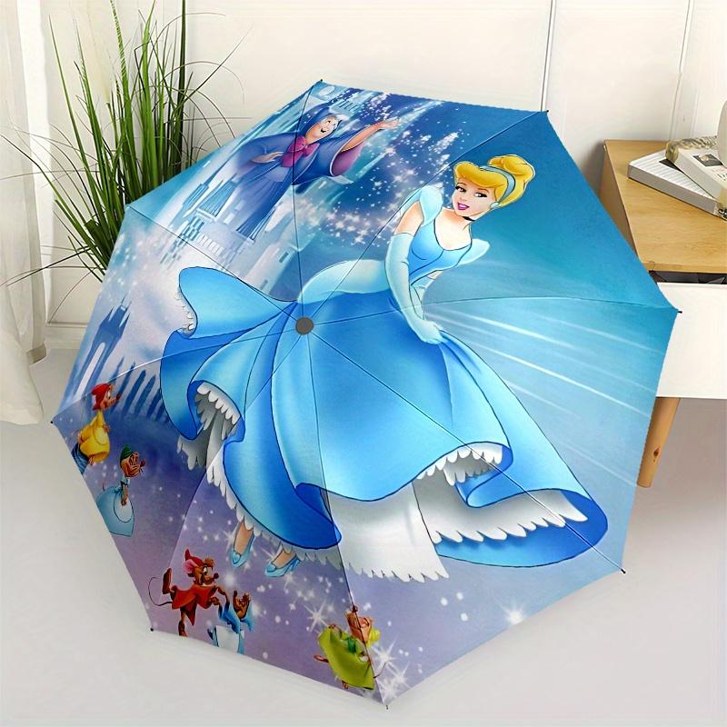 

Cinderella, Fairy Tale Automatic Opening and Closing Umbrella - 8 Ribs Portable Folding Umbrella with Plastic Handle, Suitable for Leisure a