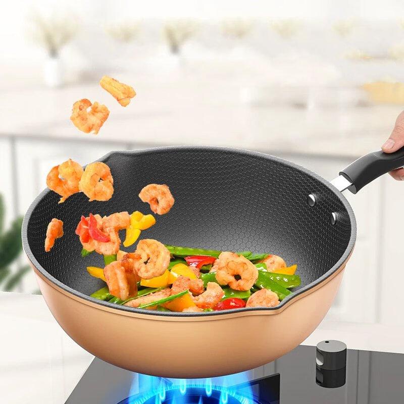 Wu Tuo 32CM Wabenstruktur Antihaft-Wok mit Dampfeinsatz