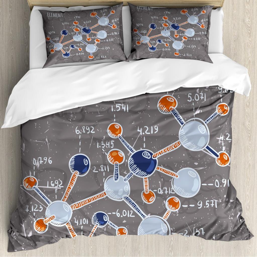 Tavola periodica degli elementi chimici Copripiumino Scienza chimica Set copripiumino a tre pezzi Decorazione camera da letto