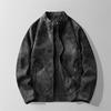 The new model is suitable for two open velvet light wind locomotive leather jacket men's autumn and winter suit collar casual