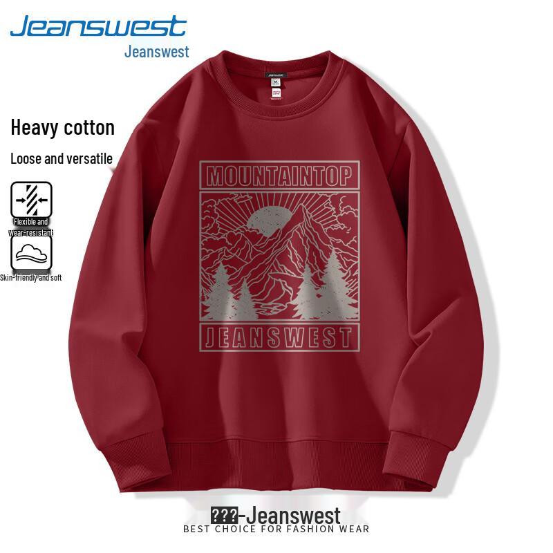 Jeanswest Men's Heavy Cotton Street Style Crew Neck Sweatshirt