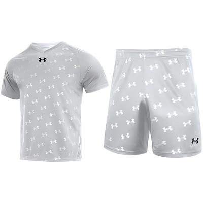 Under Armour Camiseta de Punto Transpirable de Manga Corta con Logo Estampado Running Entrenamiento Pantalones Cortos Cinco Puntos Conjunto Deportivo Casual 21500531-009+21500231-009