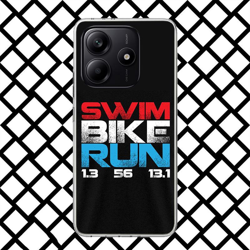 Triathlon Swim Bike Run Phone Case for Xiaomi Redmi Note 15 14 14S 13 12 12S 11 Pro Plus 11E 11T 11S 10S 5G Soft Cover Fundas Re