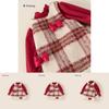 Red Top Bowknot Checkered Vest Skirt Christmas Set Children Autumn Clothing For Ages 3 To 8