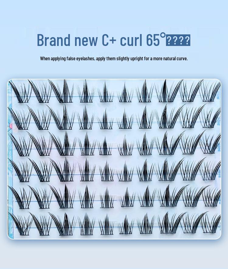 Natural Style Nine-Tailed Fox False Eyelashes – Large Capacity, Photogenic, Segmented Clusters for Beginners, 10 Rows.