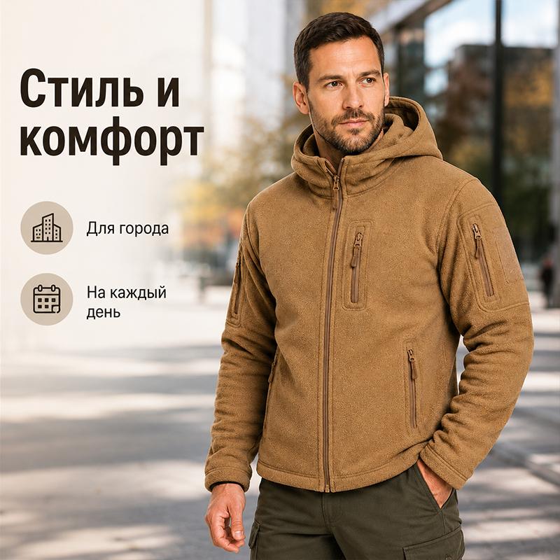 Men's Jackets - Men's Hunting Fleece Jacket Hiking Hunting Outdoor Fleece Tactical Jacket Winter Warm Full Zip Military Hoodies Multi-Pockets