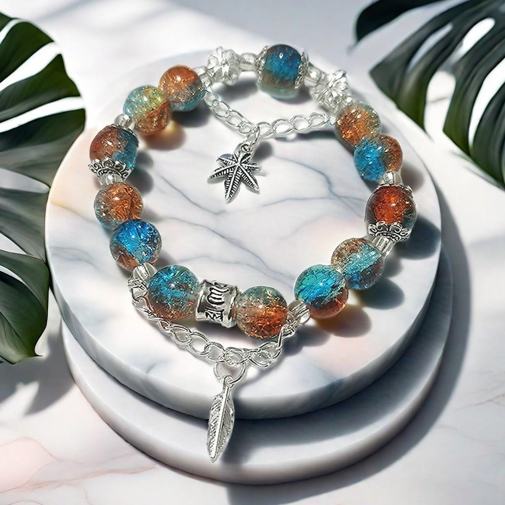 Daisy Popcorn Beaded Bracelet: Elegant Women's Hand Jewelry