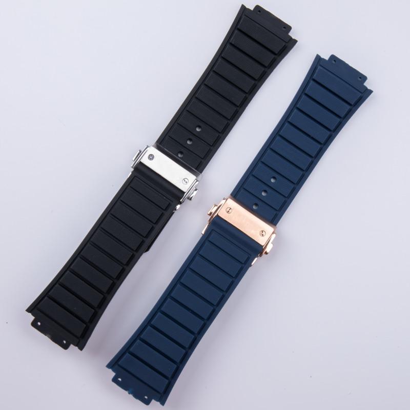 Men's Rubber Strap For HUBLOT Series Sports Strap 19mm*29mm Women's Silicone Rubber Strap Folding Buckle 24mm Watch Accessories