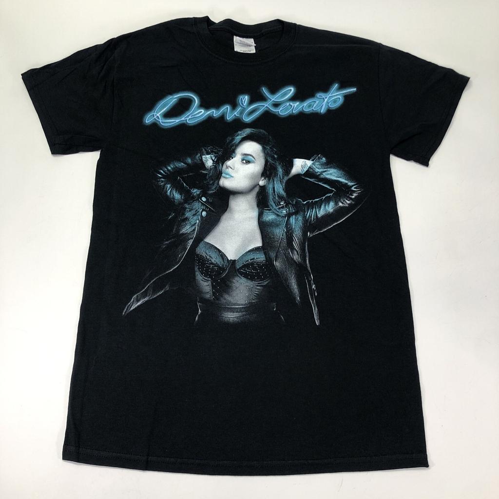 Demi Lovato Photo Blue Logo Size S Small Black T Shirt Band Tour Merch Tee