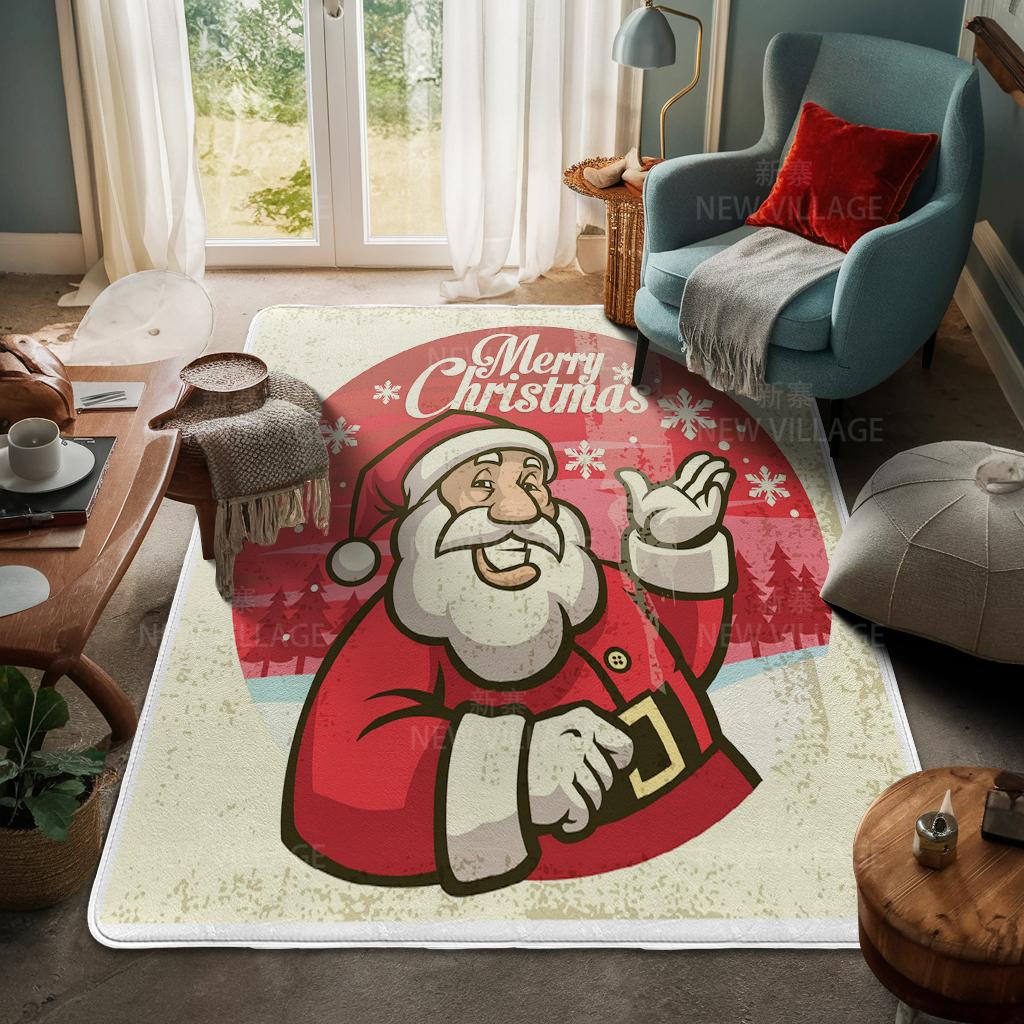 House Entrance Carpet Home Door Mat Living Room Bath Foot Bathroom Non-slip Water Absorption Rugs Bath Merry Christmas Winter