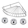 Stainless Steel Shower Shelf Silver Vacuum Suction Cup Storage Rack Wall Mounted Triangle Shape Shower Organizer