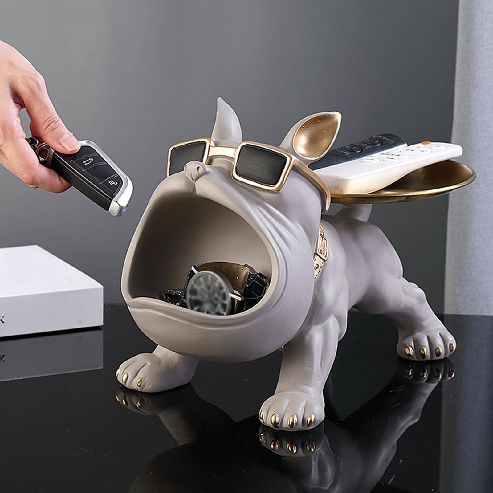 H&W Hundekorb-Statue Aus Harz – Niedliche Schlüssel- & Süßigkeitenschale Für Eingang, Deko & Geschenk
