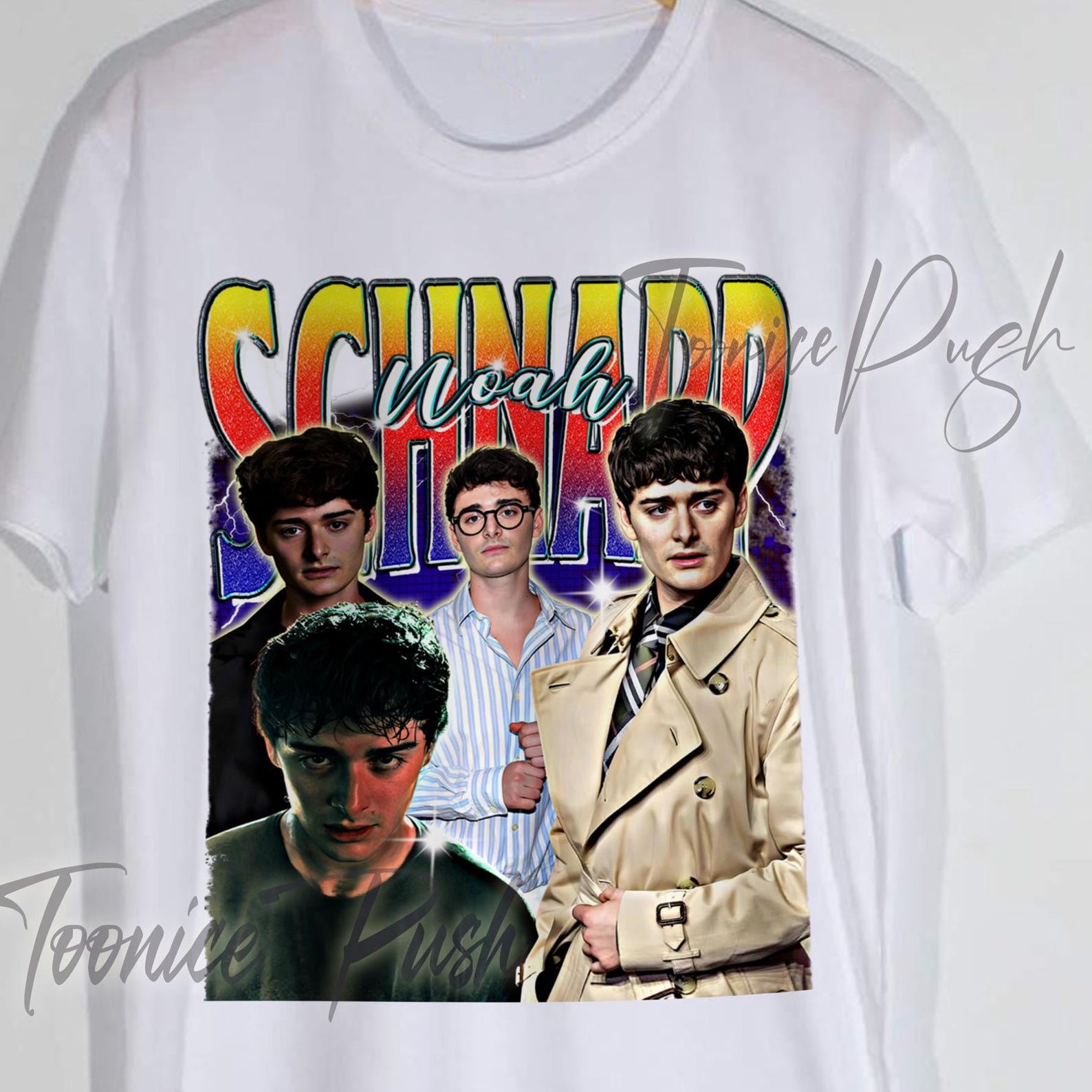 Noah Schnapp Retro Graphic Tee, Unisex Cotton Shirt S
