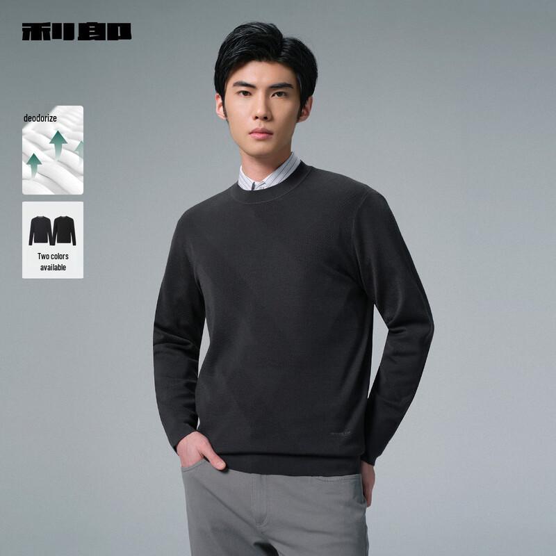 

Lilanz Men s Jacquard Wool Blend Round Neck Sweater L