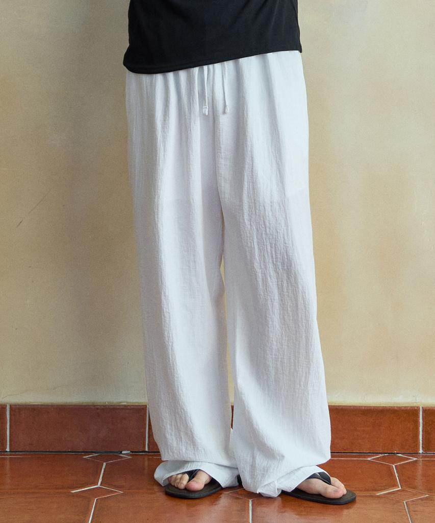 Wednesday Oasis Yoru Elastic Banded Semi-Wide Pants_Ivory(Wb6Pt21)