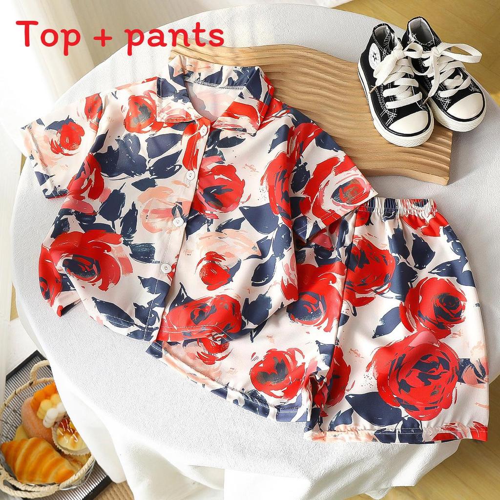 Childrens Summer Outfit Set With Cotton Blend Fabric For Boys