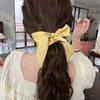 Satin Bow Scrunchie with Long Ribbon Tail for Women - Elegant Hair Tie with Streamer, Silky Hair Scarf for Summer Hairstyles