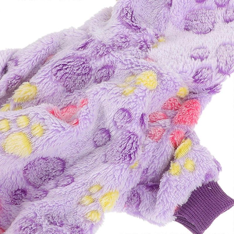 Cute Flannel Puppy Clothes Winter Insulated Outfit For Dogs Back Length 24cm 4Pcs