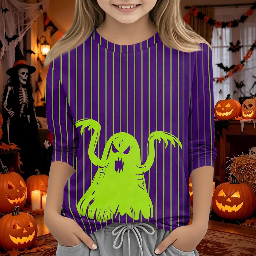 Kids Halloween 3/4 Sleeve T-Shirt for Boys and Girls