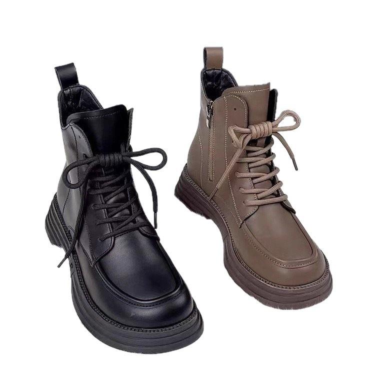 Autumn and winter ins wind Martin boots new velvet short tube British style soft leather thin boots short boots