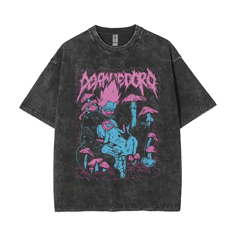 Anime Dorohedoro Nikaido Kaiman Maglietta Vintage Lavata Uomo Donna Abbigliamento Gotico Horror Maglietta in Cotone Maschile Oversize Streetwear