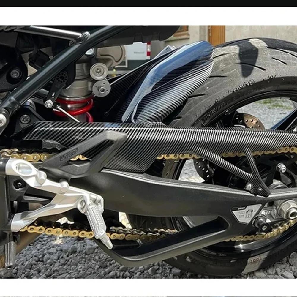 For BMW S1000RR M1000RR S1000R 2019-2023 21 22 ABS Carbon Fiber Rear Mudguard Chain Cover Splash Guard Fairing Motorcycle Parts