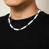 Boho Jednoduchý polymerový černobílý choker náhrdelník pro ženy Muži Letní Vintage Krátký řetízek na klíční kost Party Šperky Dárek