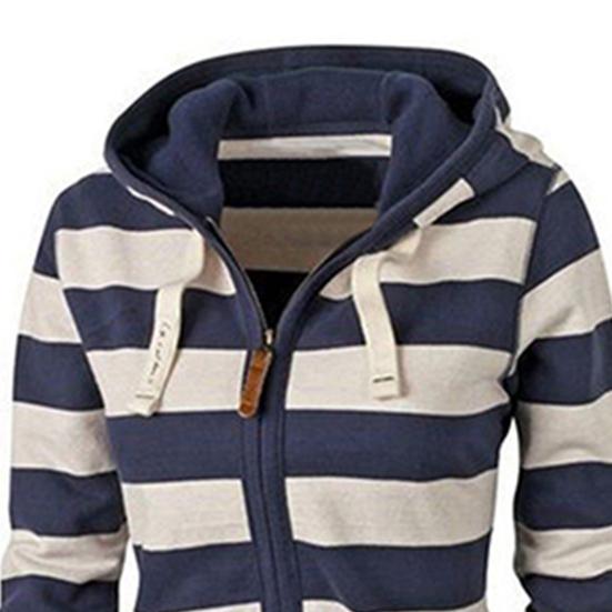 Felpa con cappuccio a maniche lunghe a righe casual alla moda da donna per primavera, autunno, inverno