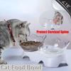 Elevated Double Cat Bowl, Pet Feeding Bowl | 15°Tilted Raised Pet Bowl Food and Water Bowls Stress-Free Suit for Cats Small Dogs